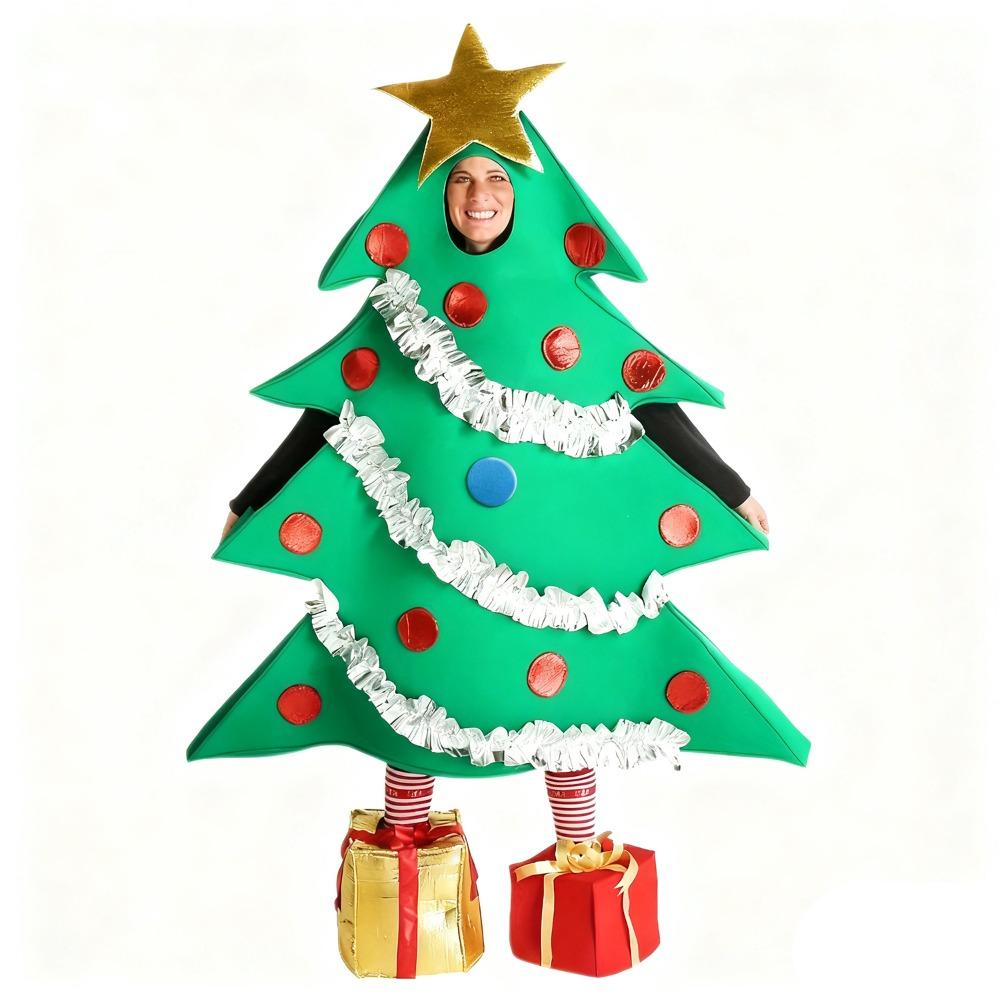 Костюм для рождественского выступления в форме дерева с обувью Костюм для сценического выступления Унисекс Рождество Adult